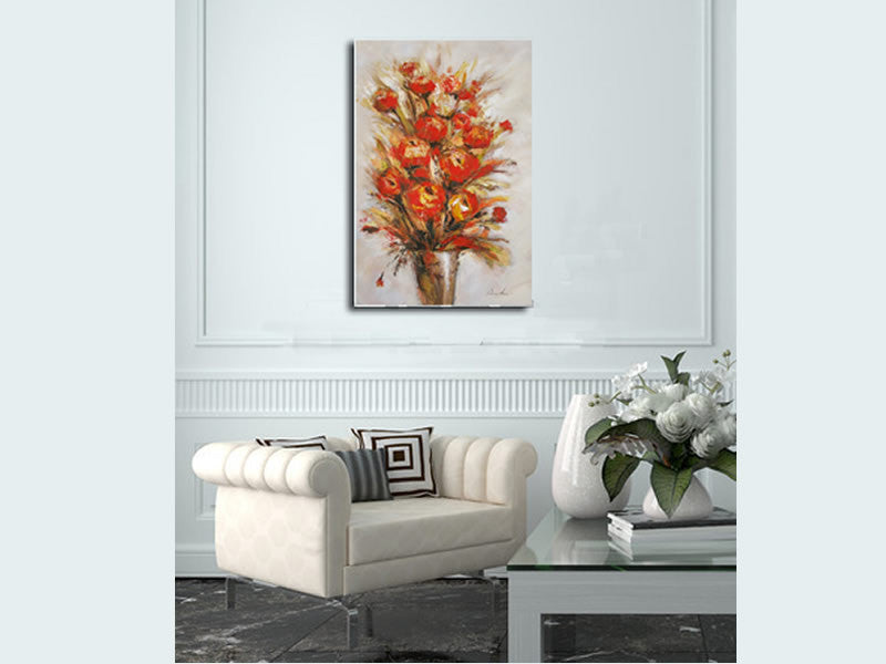 Bouquet Wall Art Flower in Vase Oil Painting