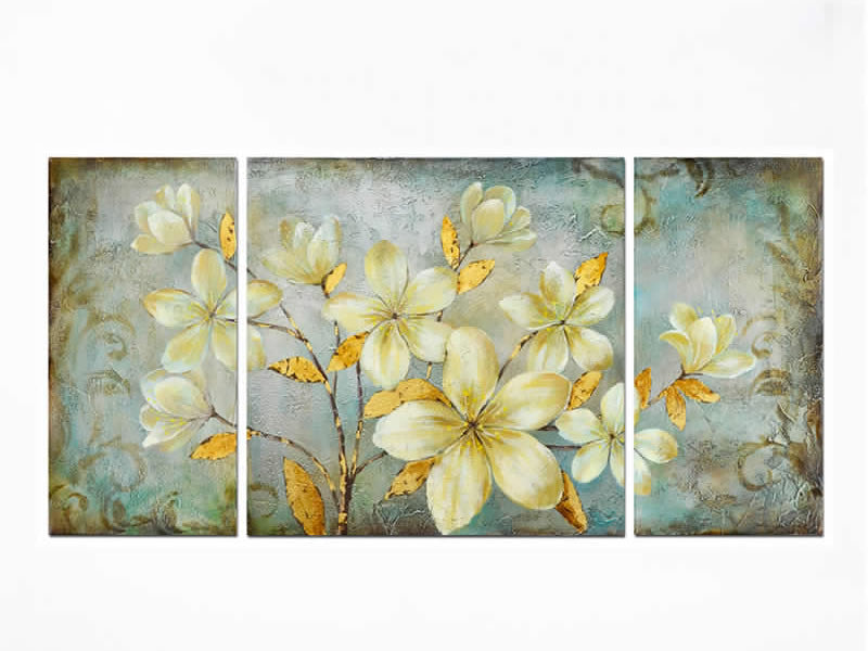 Floral Wall Art Flowers Oil Painting Set