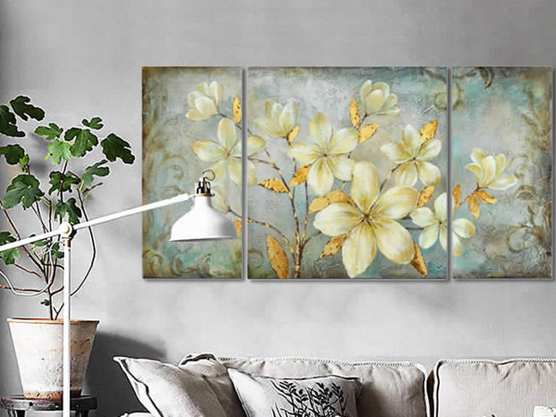 Floral Wall Art Flowers Oil Painting Set