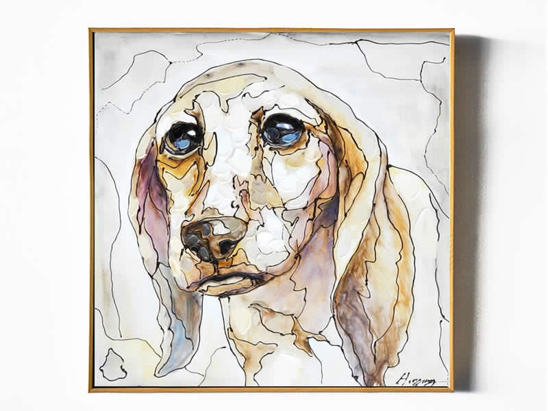 Pensive Dog Cat Canvas Print