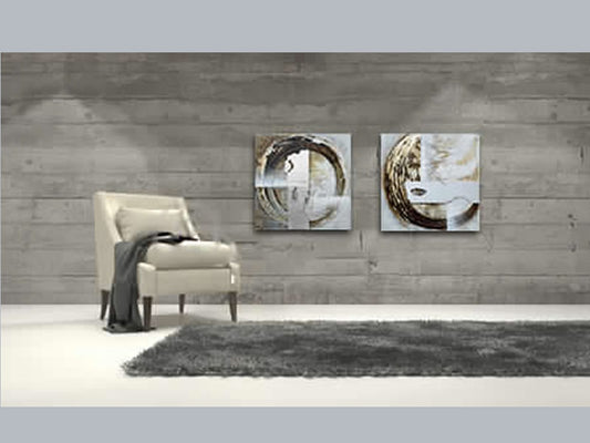 Metallic Circle Abstract Wall Art Handmade Oil Painting