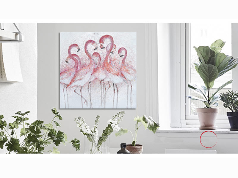 Red Flamingo Wall Art Detailed Handmade Oil Painting