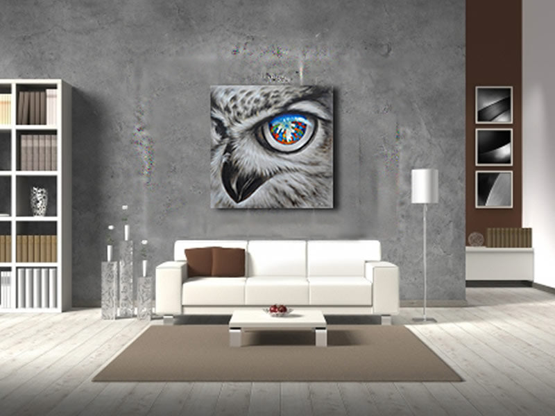 Hawk Eye Wall Art Wildlife Animal Oil Painting